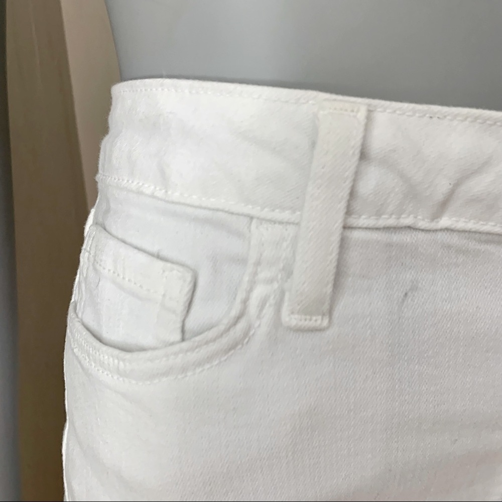 JUST BLACK White Denim Stretch Cotton Raw Hem Skirt Style # CD132K Size Small - Picture 7 of 16